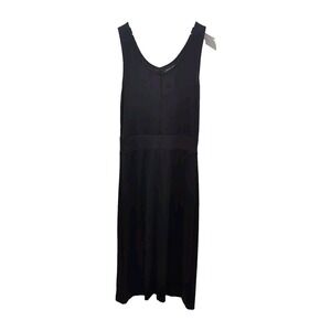 Coldwater Creek Slinky Knit Midi Dress Womens S Black Sleeveless Scope Neck
